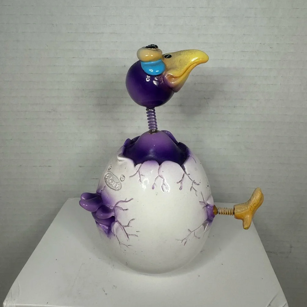 Exhart Wobbly Nerdybird Bird Figurine Hatchlings Purple Egg Tim Twinkler 6